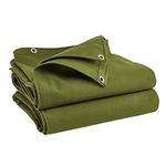 UK Eco Green Canvas Heavy Duty Cotton Tarpaulin Cover Boat Log Store Roofing Sheets (Green, 4 x 6 ft (1.2 x 1.8m))