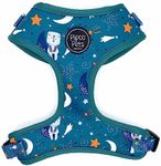 PIPCO PETS - Adjustable Dog Harness | Cute Colourful Patterns | Perfect Fit, Escape Proof Vest | Safe and Secure | Easy On/Off | (M-Plus, Starry Night)