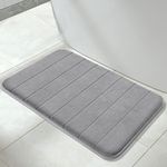 Yimobra Memory Foam Bath Mat Large Size 51 x 81 cm, Soft and Comfortable, Super Water Absorption, Non-Slip, Thick, Machine Wash, Easier to Dry for Bathroom Floor Rug, Grey