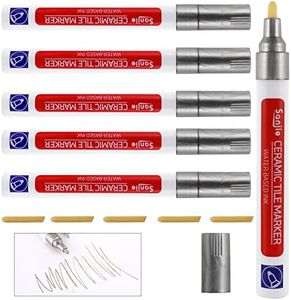 Grout Pens, 6 Pieces Tile Grout Reviver Pens, Grout Restorer Marker Repair Pens, Waterproof Anti-Mould Tile Paint Markers, With An Additional Replacement Tip, Grouting Pen For Bathroom Kitchens (Grey)