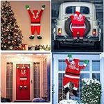 5.5 Ft Large Hanging Christmas Santa Claus Decorations,66.6'' Christmas Ornaments Hanging Santa Christmas Decoration from The Gutter Roof Outdoor Yard Decor Home Wall Car Outdoor Indoor Decor (5.5 ft(170 cm))