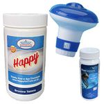 Happy Hot Tubs * The Bromine Starter Kit* Includes Bromine Tablets 1kg, Test Strips And Dispenser Hot tub Spa Tubs Swimming Pool