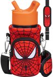 Miss Adola Water Bottle Carrier - with Strap Cartoon Water Bottle Bags Holder for Kids Boys Girls Cute Neoprene Insulated Bottle Bag for 10/12/14/16/18Oz Stainless Steel Glass Bottles Sleeve, Red