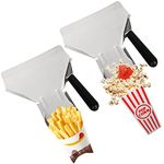 2 Pack Popcorn Scoop Stainless Steel French Fry Scooper Quick Fill Popcorn Bags for Popcorn Machine, Speed Hand Scoop Commercial Fry Bagger Scooper for French Fries, Snacks, Ice, Dried Nuts