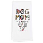 Our Name is Mud Cuppadoodle Dog Mom Embroidered Tea Towel Cotton 26.5"