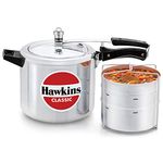 Hawkins 6.5 Litre Classic Pressure Cooker with Pots, Inner Lid Cooker with Separator Set, Silver (CL66)