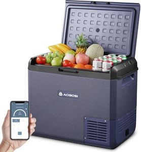 AAOBOSI Car Fridge 60L, IPX4 Waterproof Camping Fridge Freezer with APP Control, 12V/240V, -20°C to 20°C – Ideal for Campervan, Truck, Boat, Motorhome, Travel & Picnic