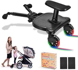 CozyGoo Universal Stroller Board, 2 LED Lighted Wheels and Detachable Seat, Sit and Stand Stroller Glider Board, Buggy Board for 99% of Strollers, Holds Children Up to 55lbs