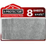 Felt Furniture Pads X-PROTECTOR 8 PCS - Premium 15 x 11 cm Heavy Duty Grey Felt Sheets! Cut Large Furniture Pads to The Size You Need - The Best Felt Floor Protectors for Any Hard Floor!