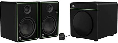 Mackie CR8S-XBT Sound Tabletop Subwoofer, 200W Bluetooth Black & Mackie CR5-X Floor Standing Studio Monitor, Black