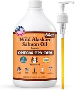 Natural Dog Company Wild Alaskan Salmon Oil for Dogs - 64 oz | Bulk Omega 3 Fish Oil Supplements with EPA & DHA, Half Gallon Value Size for Multi-Dog Homes, Skin Coat Joint & Heart Support
