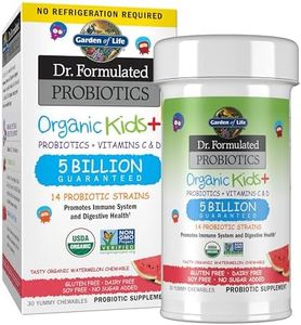 Garden of Life-Dr. Formulated Probiotics Organic Kids-Watermelon-Acidophilus and Probiotic Promotes Immune System,Digestive Health-Gluten,Dairy,Soy-Free,No Sugar Added-30 Chewables