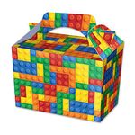 Playwrite 10 x Building Blocks / Bricks Box ~ Kids Food Meal Picnic Birthday Party Bag Boxes