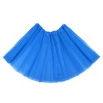 Women's Adult Teen Tutu Skirts Elastic 3-Layered Tulle Tutu Skirt Ballet Dance Running Skirt for Fancy Dress-up Parties (Royal Blue)