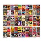 WOONKIT 60 PC Vintage Rock Band Posters for Room Aesthetic, 70s 80s 90s Retro Music Room, Bedroom Decor Wall Art, Music Concert Poster Wall Collage, Old Music Album Cover Prints (A 60 SET, 4X6 INCH)