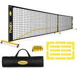 Choiana Pickleball Net Portable Driveway Pickleball Nets Outdoor Regulation Size Pickle Ball Nets w/6 Wheels, Court Lines, Durable Frame PE Knited Practice Net for Home Backyard Street