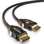 True HQ 2M HDMI 2.1 Cable 48Gbps 8K Ultra High Speed PREMIUM Lead with Ethernet | 8K 60Hz 4K 120Hz UHD HDCP 2.2 eARC | Dolby Vision Dynamic HDR PS5 Xbox Series X | Zinc Alloy & Gold