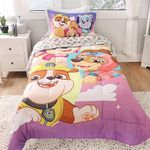 Paw Patrol Skye Twin Bedding Set EXPRESSIONS (4 Piece Set, Bed in a Bag) Includes Reversible Comforter, Flat Sheet, Fitted Sheet and Pillowcase (Official Paw Patrol Product)