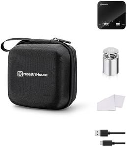 Maestri House Mini Coffee Scale Barista Kit with 100g Calibration Weight & Carrying Case, Rechargeable Espresso Scale with Timer, 0.1g Precision 2kg Kitchen Scale, Portable for Pour Over & Travel