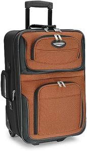 Travel Select Amsterdam Softside Expandable Rolling Luggage, TSA-Approved, Lightweight, Orange, Carry-on 21-Inch