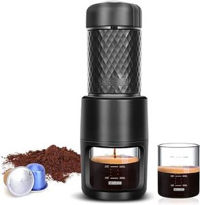 STARESSO Classic Portable Espresso Machine, Unique 2 in 1 Travel Coffee Maker Compatible Nespresso Original Capsules and Compatibles, 20 Bar Pressure, Manual Coffee Machine for Kitchen and Office