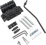 Pxyelec Black Electric Guitar Tremolo Bridge with Bar Double Strat Locking for Floyd Rose