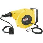 Brennenstuhl Automatic cable reel for wall or ceiling mounting (9+2m retractable cable, robust plastic casing, electrical rewind, slewable up to 180°)