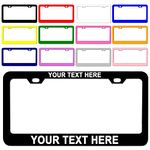 Custom License Plate Frame,Personalized 2 PCS Stainless Steel License Plate Holder,Customized Car License Plate Cover with Text