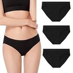 Absorbent Brief: Super Comfy Period Panties - 3 Pack: Black - 2X-Large