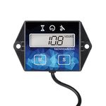 Small Digital Engine Tachometer Hour Meter Gauge Track Oil Change Inductive Hour Meter for Boat Lawn Mower Motorcycle Outboard Snowmobile Chainsaws