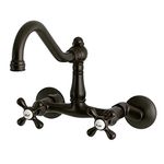 KINGSTON BRASS KS3225AX Vintage Wall Mount Kitchen Faucet, 8-1/2", Oil Rubbed Bronze