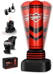 Freestanding Punching Bag for Adults Teens, 70'' Heavy Boxing Bag with Gloves and Pump, Women Men Stand Kickboxing Bags, Upgraded Big Base Boxing Equipment Set for Training MMA Fitness Home Gym (Red)