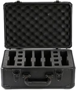 Metal hard gun Case 5 Pistol and 10 Magazine Pre-Cut Heavy Duty Waterproof Case with Included Foam eva fixed liner to Help Prevent Gun Rust