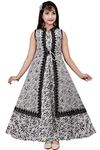 Maurya Girls Wear Maxi/Full Length Festive/Wedding Flower Gown Dress for Girls Grey 36