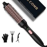 1.25 inch Thermal Brush, Round Brush Heated Curling Iron Curling Brush Heated Round Brush 110-220V Travel Ceramic 450°F/210°C Double PTC Volumizing Hot Brush Hair Create Root Volume & Loose Curls