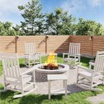 HDPE Rocking Chair Outdoor- Poly High Back Porch Rocker Chairs for Adults - All Weather Resistant Furniture for Patio Front Porch