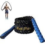 FittyFlux 1.2 Kg Weighted Jump Rope For Fitness- 3Lb Heavy Jump Rope For Men &Women - Gym Training, Home Workout, Total Body Workouts, Polyester (1.2kg, Blue)