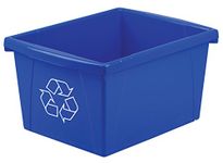 Storex 4 Gallon (15L) Recycle Bin, 13.63 x 7.87 x 11.25 Inches, Blue (61505A06C) Blue Recycling, 1-Pack , Small