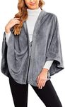 Ekouaer Women Wrap Shawl Open Front Sweater Cape Warm Winter Poncho Coat Oversized Thick Blanket Housewear