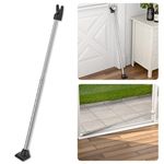 SECURITYMAN 2 in 1 Adjustable Door Security Bar & Sliding Door Lock Bar - Constructed of High Grade Iron - Perfect for Apartment Security & Home Protection - Chrome