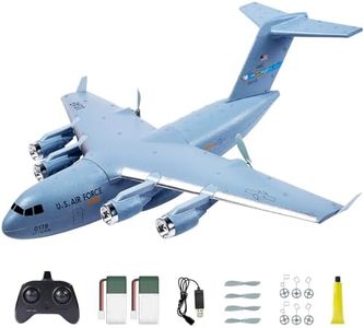 AIGIMU RC Airplane, 2CH RC Plane Ready to Fly, 2.4GHz C-17 Remote Control Airplane with 6-axis Gyro Stabilizer Globemaster III Military Transport Aircraft for Beginners Boys Kids Adults Patent Pending