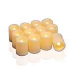 ANLIOTE Battery Operated LED Tealight Candles 12 Pack, Last 120 Hours Longer Flameless Flickering Tealight, Electric Fake Candle for Party, Table, Wedding, Christmas Decoration