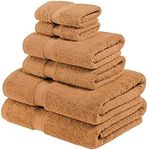 Superior 900 GSM Luxury Bathroom 6-Piece Towel Set, Made of 100% Premium Long-Staple Combed Cotton, 2 Hotel & Spa Quality Washcloths, 2 Hand Towels, and 2 Bath Towels - Rust