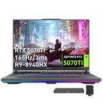 ASUS ROG Strix G16 Gaming Laptop, GeForce RTX 5070 Ti 12GB GDDR7, AMD Ryzen 9 8940HX, 32GB DDR5, 2TB SSD, Backlit Keyboard, Wi-Fi 6E, 16" WUXGA 165Hz Display, Win 11, Gray, 1TB Docking Station Set