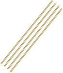 4pcs 3mm Brass Rod, Metal Solid Round Brass Rod Pin Lathe Bar Stock for RC Model Airplane Helicopter DIY Craft, 3mm in Diameter 300mm in Length