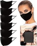 KARIZMA Face Wardrobe Cloth Face Mask for Women Pack. 6 Buttery Soft Black Face Masks Washable Fabric with Adjustable Ear Loops. Face Mask Reusable and Stretchy. Comfortable and Fresh Facemask