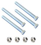 M8 (8mm x 80mm) Hex Square Bolts Fully Threaded (10pcs Bolts & Nuts)