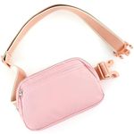 YAVIV Belt Bag Fanny Packs for Women and Men with Adjustable Waist and Crossbody Strap for Walking, Hiking, Running Workouts, and Daily Travel, Rose Gold