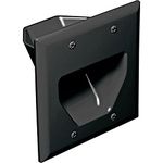 Datacomm 45-0002-Bk 2-Gang Recessed Low Voltage Cable Plate (Black)