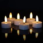 Eldnacele 6PCS Battery Operated Flameless LED Tea Light with 6H Timer, Flickering Flameless Electric Tealight Candles, 3D Wick Realistic Votive Led Candles for Wedding Festival Decor, 1.5’’x1.8’’